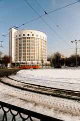 railway station in winter