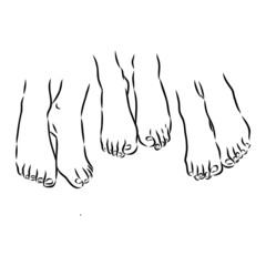 female feet bare, sketch