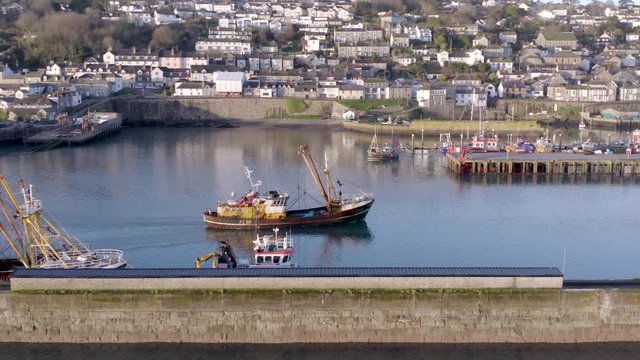 Fishing Trawler in the Harbour Returning After a Trip
