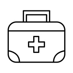 Obraz premium first aid kit, line style icon vector illustration design