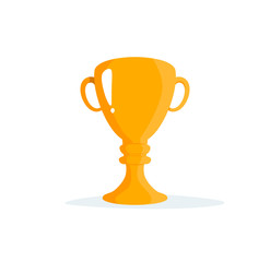 Cartoon styled vector champion cup, winner bowl.