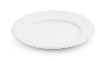 white ceramic plate on white background