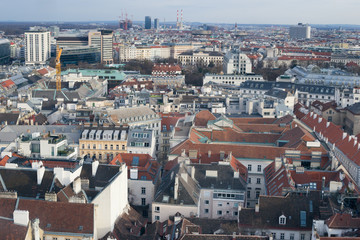 Fototapeta na wymiar View of the Austrian capital Vienna from a height of St. Stephen's cathedral