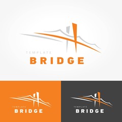 Bridge logo vector orange, grey color