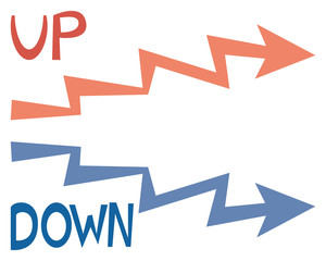 矢印　アイコン　矢　線 アップ　グラフ　下　ダウン