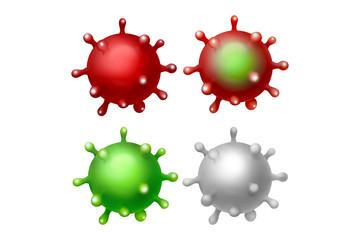 Coronavirus 2019-nCov is a new Asian influenza virus. Opsy bacteria causing a pandemic. Virus banner close up