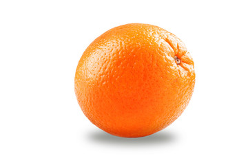 Photo of closeup isolated juicy fruit orange isolated on white background with shadow