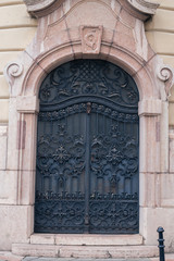 Beautiful front doors in an old European building