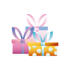 Gifts with bowtie gradient style icon vector design