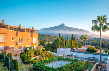 hotel resort with a beautiful view of the Spanish mountain La Concha