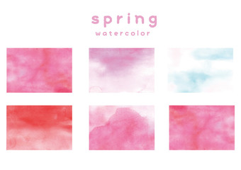 春　水彩　素材　背景　spring watercolor material background