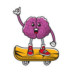 brain in skateboard comic character