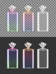 Transparent blank packaging for bread. Sachet for coffee, sweets, cookies and gift