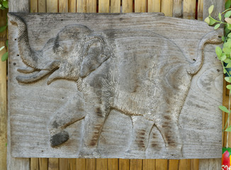 wooden sculpture work in elephant pattern, beautiful wooden sculpture work