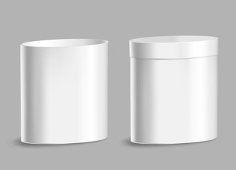 Oval metal can for food, cookies and gifts.