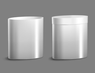 Oval metal can for food, cookies and gifts.