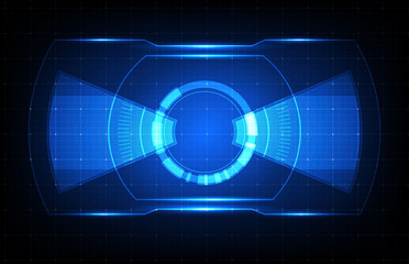 abstract background of blue futuristic technology hud display interface