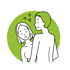 Illustration of man and woman representing sex.