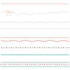 ステッチのようなラインのセット_カラフル