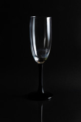Empty glass on a black background