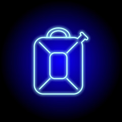 vector neon flat design icon of automobile equipment metall canister bottle symbol