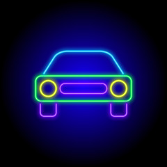 vector neon flat design icon of multicolor car symbol
