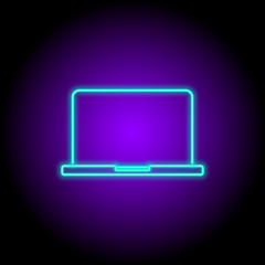 vector neon flat design icon of personal laptop equipment symbol