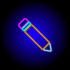 vector neon flat design icon of education office tool wood pencil symbol
