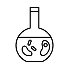 tube test with microorganisms , line style icon vector illustration design
