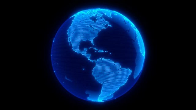 Digital Earth Globe Rotation Animation