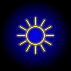 vector neon flat design icon of sun symbol