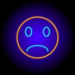 vector neon flat design icon of face emoji character smile symbol