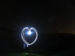 Light painting heart
