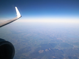 Naklejka na ściany i meble View from plane window on Planet Earth.