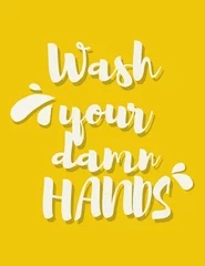 Photo sur Plexiglas Signe rétro couronne, se laver les mains