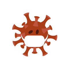 virus with mouth protection mask vector illustration EPS10