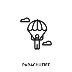parachutist icon vector. parachutist symbol sign.