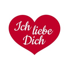 Ich liebe dich translation from german - I love you. Vector illustration