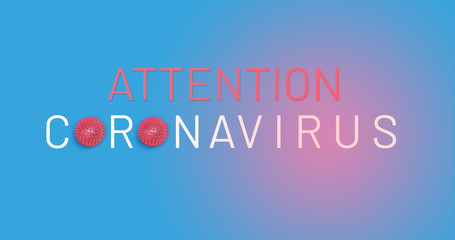 Bacteria on blue background. Self isolation. Pandemia of Coronavirus.