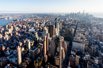 Fototapeta na wymiar Manhattan aerial view at sunset