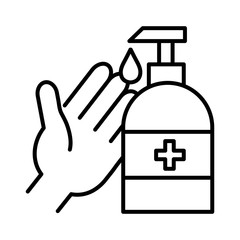 cleaning hand washing, line style icon vector illustration design