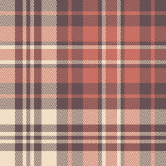 Seamless check plaid pattern. Autumn winter tartan plaid large background in brown, coral, beige for  scarf, blanket, throw, duvet cover, or other modern textile print.