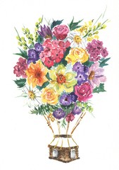 a bouquet of flowers in the form of a balloon
