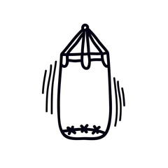 punching bag doodle icon, vector illustration