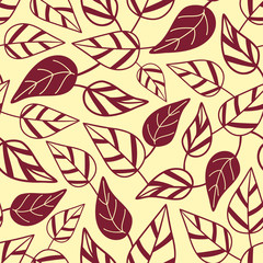 Vector abstract seamless pattern with wrapped ivy leaves