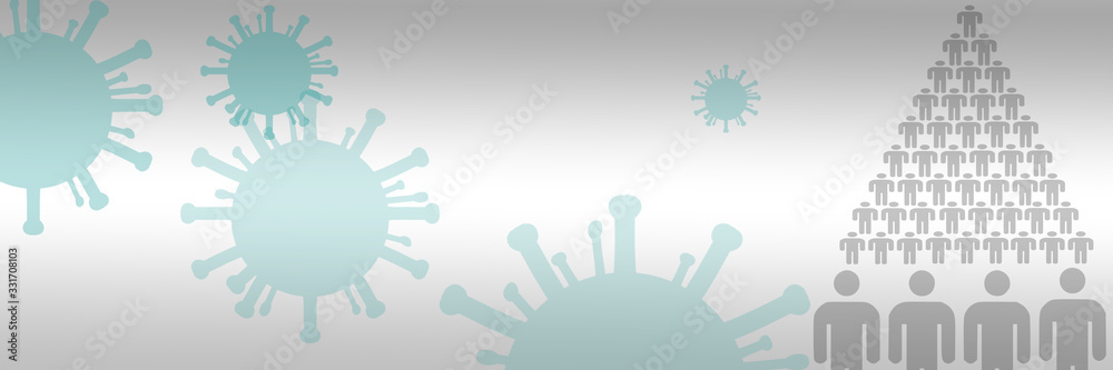 Wall mural corona or covid-19 virus concept background banner illustration.