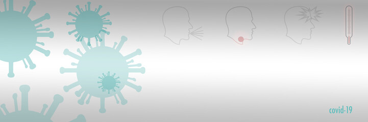 Corona or Covid-19 virus concept Background banner illustration.