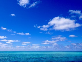 Fototapeta na wymiar 夏の青空と水平線