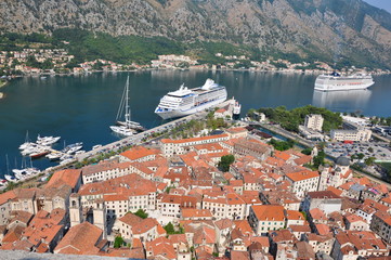 aerial view of Kotor, Montenegro
