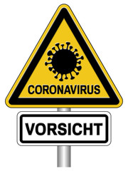 Warnschild vor Viren Epidemie und Pandemie